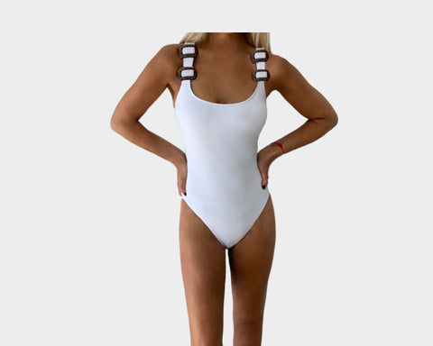 White One Piece Resortwear Bathing Suit - The Cap Ferrat