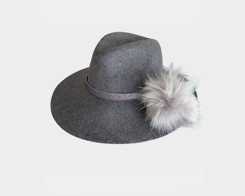 74 Black Wool Panama Style Hat - The Aspen