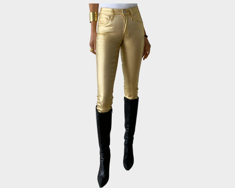 1. Gold Royale Vegan-Leather jeans - The Milano