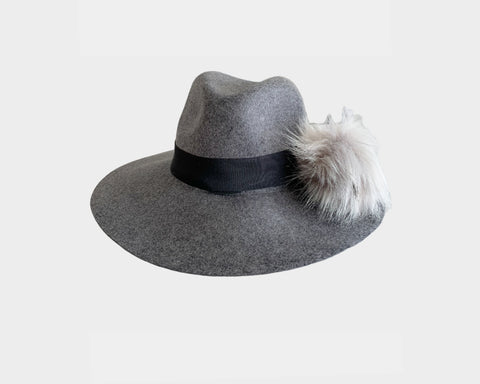83 Fall Hat | Black & Gold 100% Wool Panama Style Hat - The Aspen