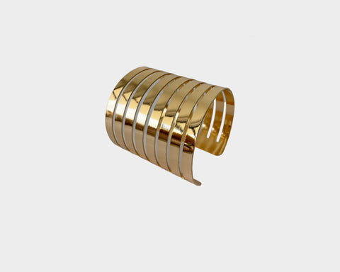 88 Roman Gold Leather Wrap Cuff - The Madison Avenue