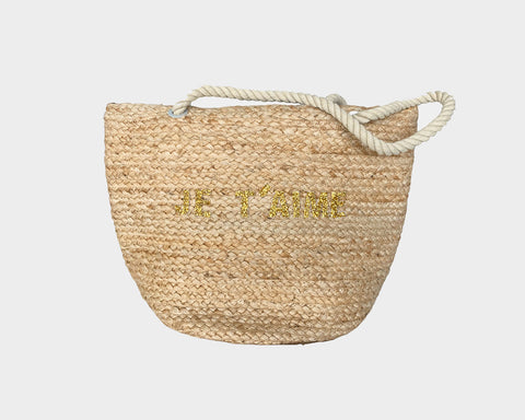 Natural Straw Palm Gold Sequins Bag - The Monte Carlo