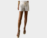 1. White Linen Stretch Drawstring Waist Shorts- The Cap d’ Antibes