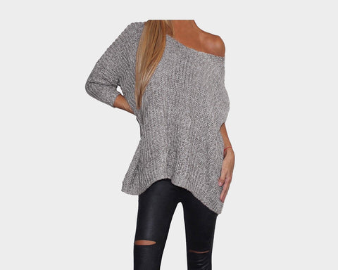 9.1 Taupe Off the Shoulder Light Sweater Top - The Bond Street