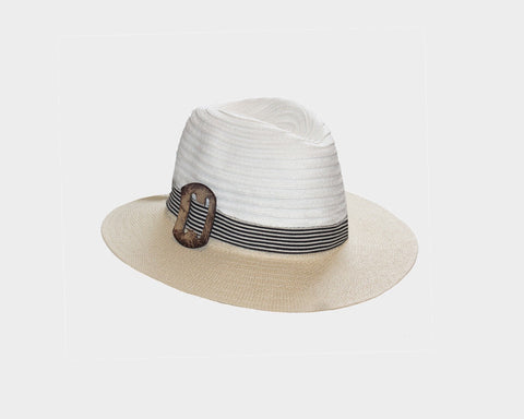A. Natural Tan Nautical Fedora Style Hat - The Milan