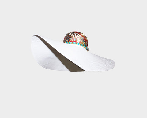 1. Two-tone Beige and White Sun Hat - The Tulum