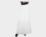48 Crisp White Pleated Long Skirt - The Monte Carlo