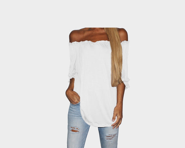 White Off Shoulder Top - The Ibiza
