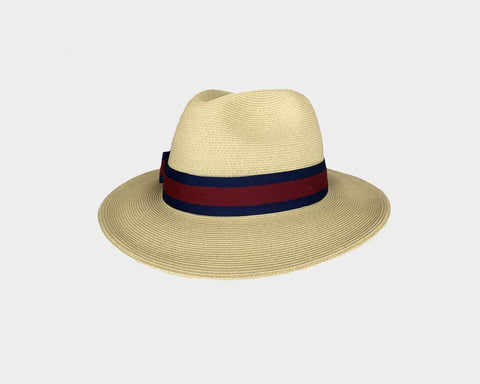 1. Parisian Rose and White Panama Style Hat - The  St. Barth