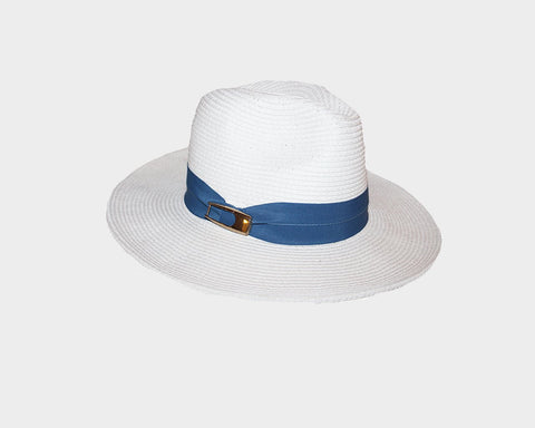 White Panama Style Sun Hat - The Pacific Palisades