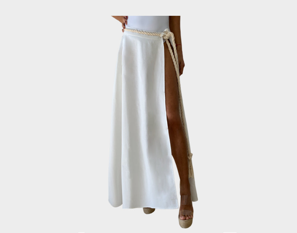 . Twisted Corde High Slit Skirt - The St. Tropez
