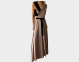 Taupe & Black Tube Belted dress - The St. Tropez