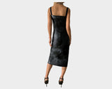 88 Black Vegan Leather Maxi Dress - The Milano Si