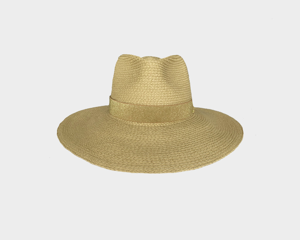 Metallic Gold Panama Style  Sun Hat - The Cap D