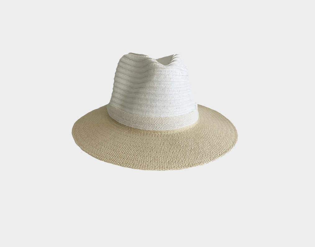 1. Two-tone Beige and White Sun Hat - The Tulum