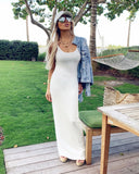 White Large Chain Link Strap Maxi Dress - The Cap D' Antibes