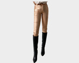 Rose Gold Royale Vegan-Leather jeans - The Milano