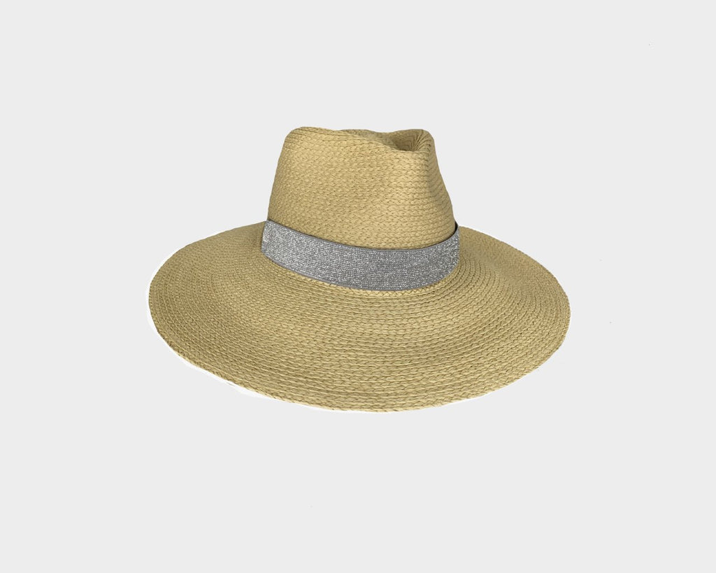 Metallic Silver Panama Style  Sun Hat - The Cap D