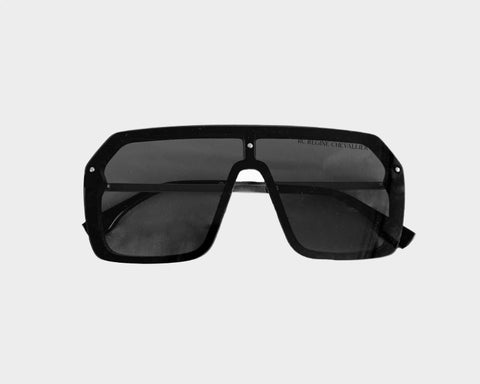 4 Black on Black Square Oversized Sunglasses - The Milan