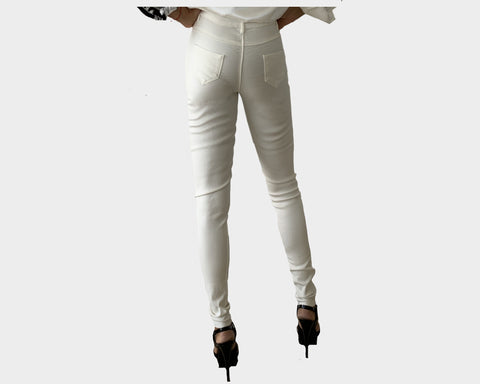 22 White Vegan-Leather jeans - The Milano