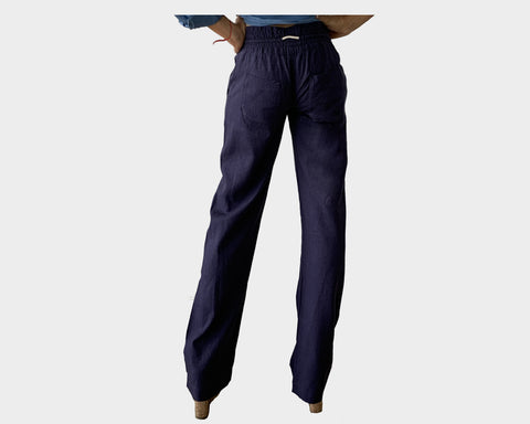 B. Grecian Deep Blue Linen Pants - The St. Barts