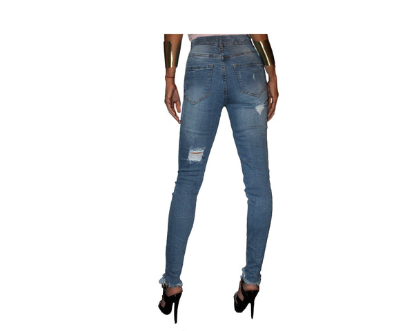 Washed blue stretch skinny jeans - The Malibu