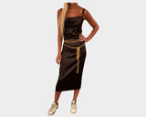88 Black Mid-Length Maxi Silk-like Dress - The Park Avenue