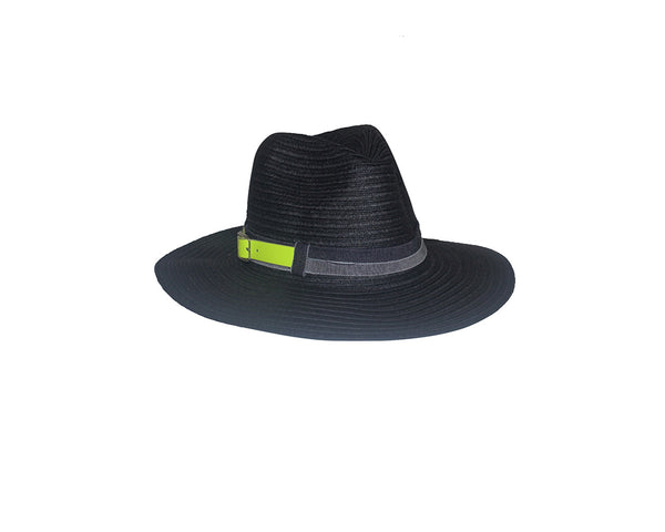 Neon Buckle Panama Black Hat - The A Lister