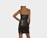 7.1 Pattern Black & Gold Sequins Dress - The Milano