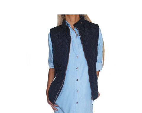 46 Navy Quilted Vest - The Aspen