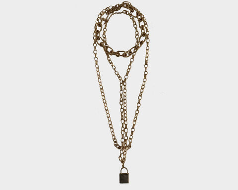 2.0 Large Link Multi Layer Gold Necklace - The Milano