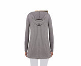 97 Gray Hoodie Lace Front Blouse/Tunic - The Pacific Palisades
