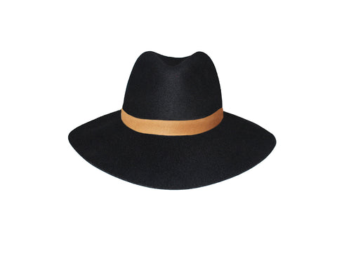 97 Black and camel Panama Style Hat - The Bond Street