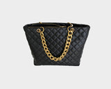 4. Love Link Large Gold Chain Soft Vegan Leather Bag - The Roma