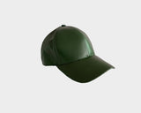 21. Khaki Green Vegan  Leather Unisex Cap - The Milano
