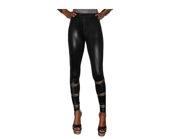 4.5 Black Vegan-Leather leggings - The Pacific Palisades