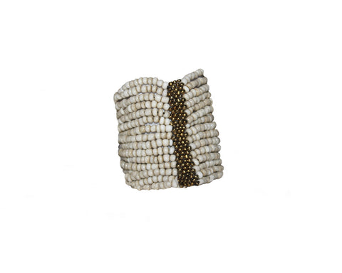Golden Taupe Cascade of beads bracelet (Comes in pairs) - The Milan