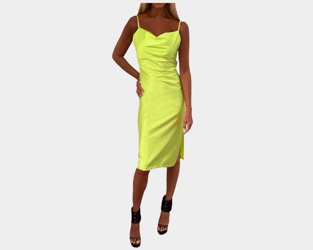 88 Limoncello Mid-Length Maxi Silk-like Dress - The Bel Air