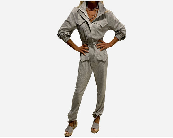 Silver Moon Gray Jumpsuit - The Cap D’ Antibes