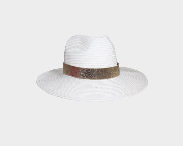 White Panama Style Sun Hat - The Star Power