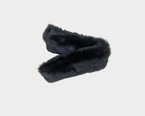 41 Faux-fur Long Black Scarf - The Aspen
