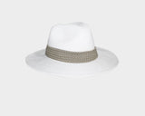 B. White Panama Style Hat Sage Tassel - The Ibiza