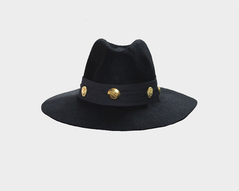 9.1 Glamorous Sophisticated Jewel Limelight Black Wool Hat - The Milano