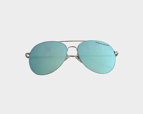 45 Bleu Mer Reflecting Large Aviator Sunglasses - The Tuscany