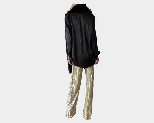 70 Metallic Pleated Gold Pants - The Palm Springs