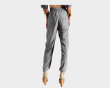 Silver Gray Striped Side Weekender Pants - The Hamptons