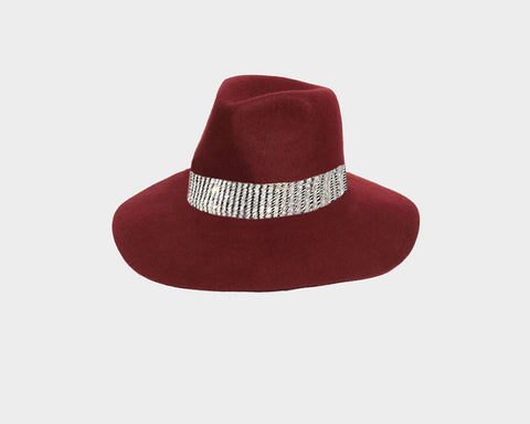 91 Rouge Wool Panama Style Hat - The Aspen