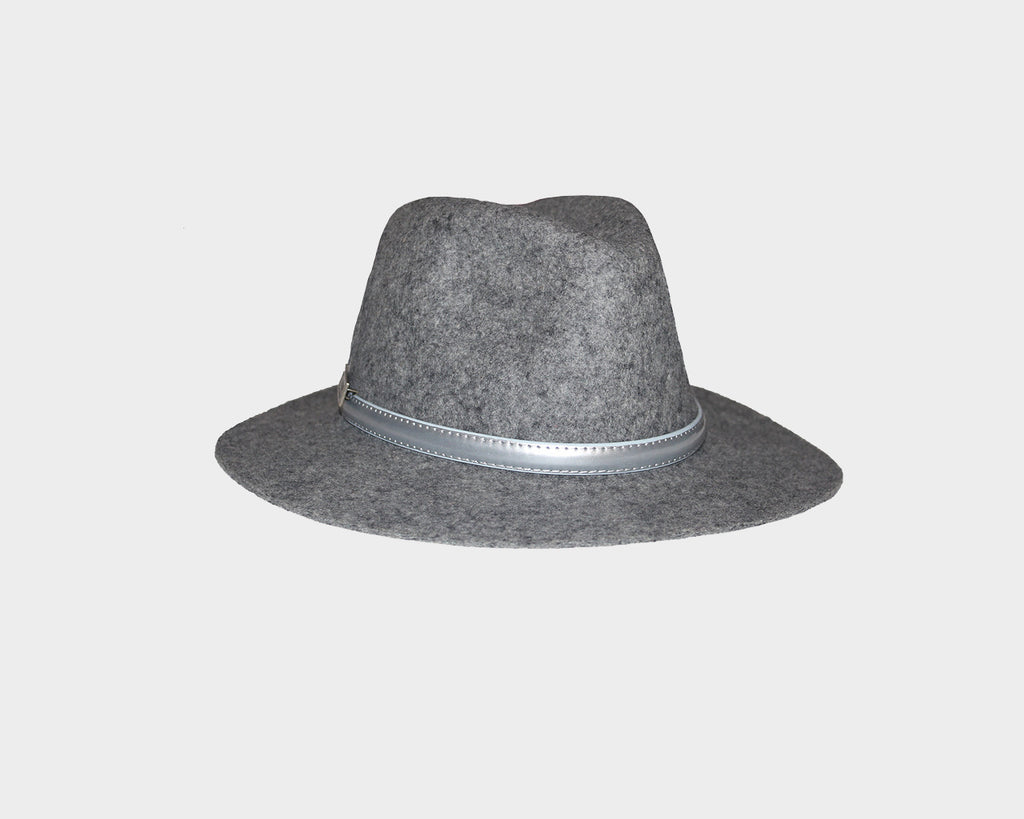 45 Gray Fedora Style Felt Hat - The Aspen