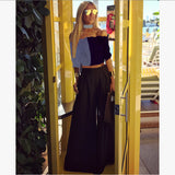 Two Tone Black & Gray Off Shoulder Crop Top - The St. Barth