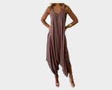 Sunset Brown Taupe Wooden Strap Jumpsuit - The Amalfi Coast